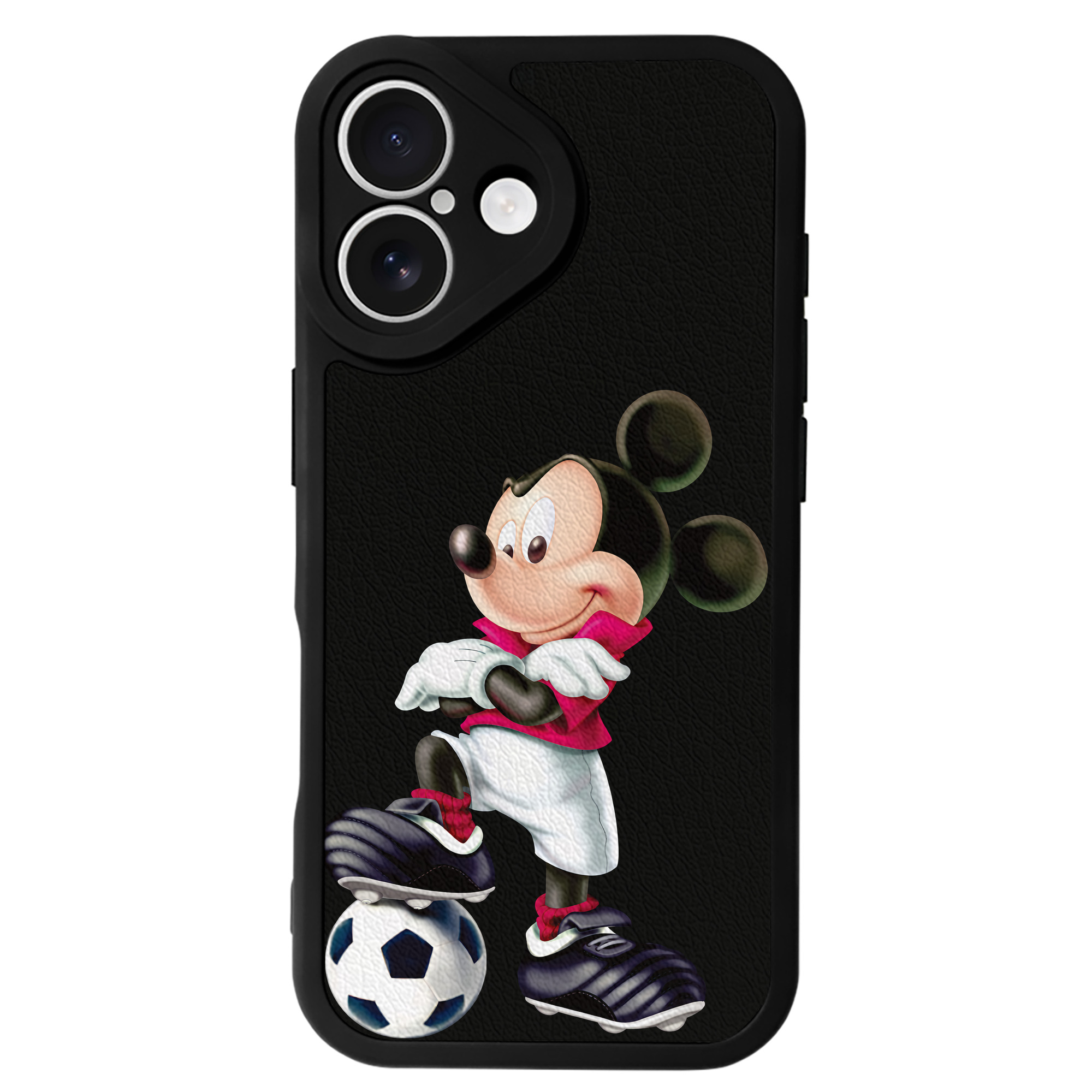 （画像用） ミッキーマウス Mickey Mouse 【iPhone 16シリーズ対応】シリコンスマホケース（レザー調） 材質：シリコン